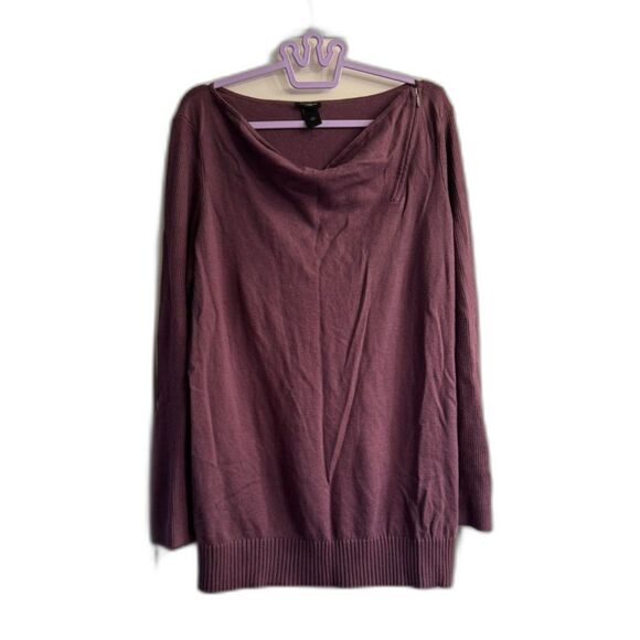 Ann Taylor Light Sweater XL Rose Pink, Zipper Detail - Picture 1 of 5